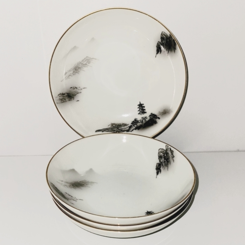 (4) Fukagawa Fruit Bowl Bundle Arita 903 Pattern  Vintage Japanese Bowl Set